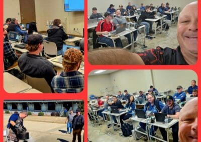 Gallery 73 Group training session at Automated Dynamics Corp. with employees using laptops in a classroom and a.