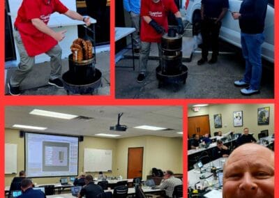 Gallery 86 Automated Dynamics Corp. team demonstrating product at outdoor event and in classroom setting.