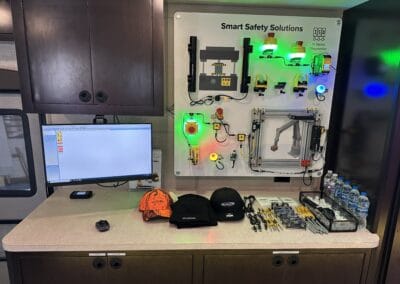 Gallery 27 Automated safety solutions display with electronic components and tools at Adcreps.