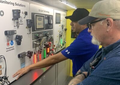 Gallery 47 Two men examining industrial monitoring solutions at Automated Dynamics Corp. gallery.